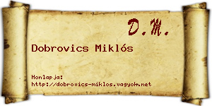 Dobrovics Miklós névjegykártya