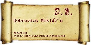 Dobrovics Miklós névjegykártya