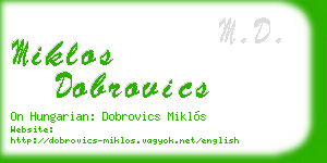 miklos dobrovics business card