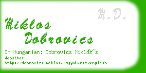 miklos dobrovics business card
